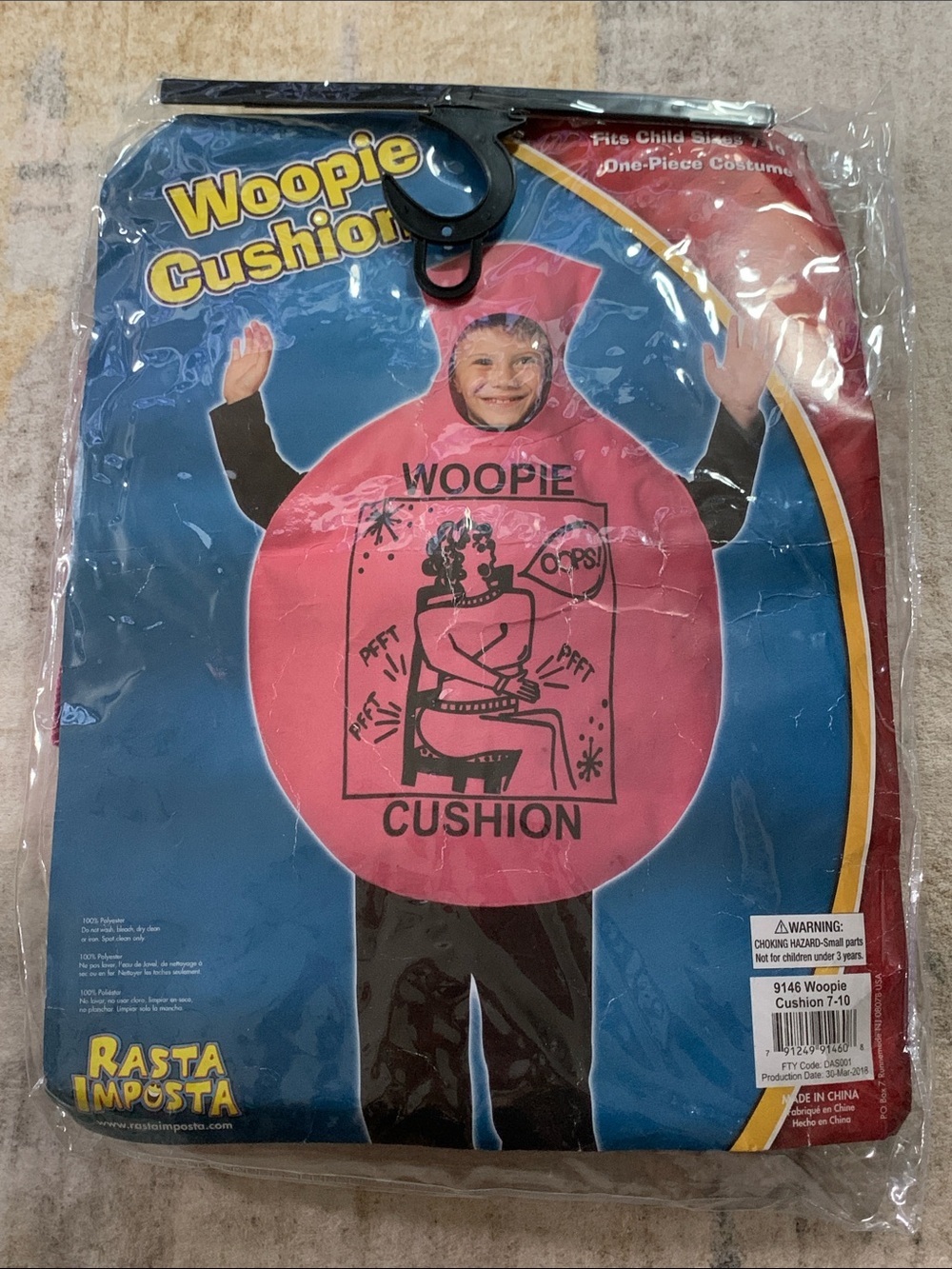 Kids Pink Woopie Cushion One-Piece Halloween Costume - Rasta Imposta